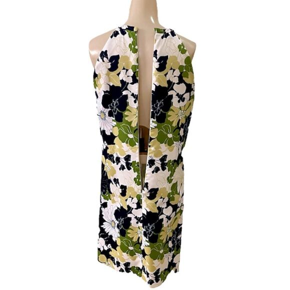 Vintage Handmade Spring Summer Floral Print Polyester Tie Halter Shift Dress - Picture 6 of 15